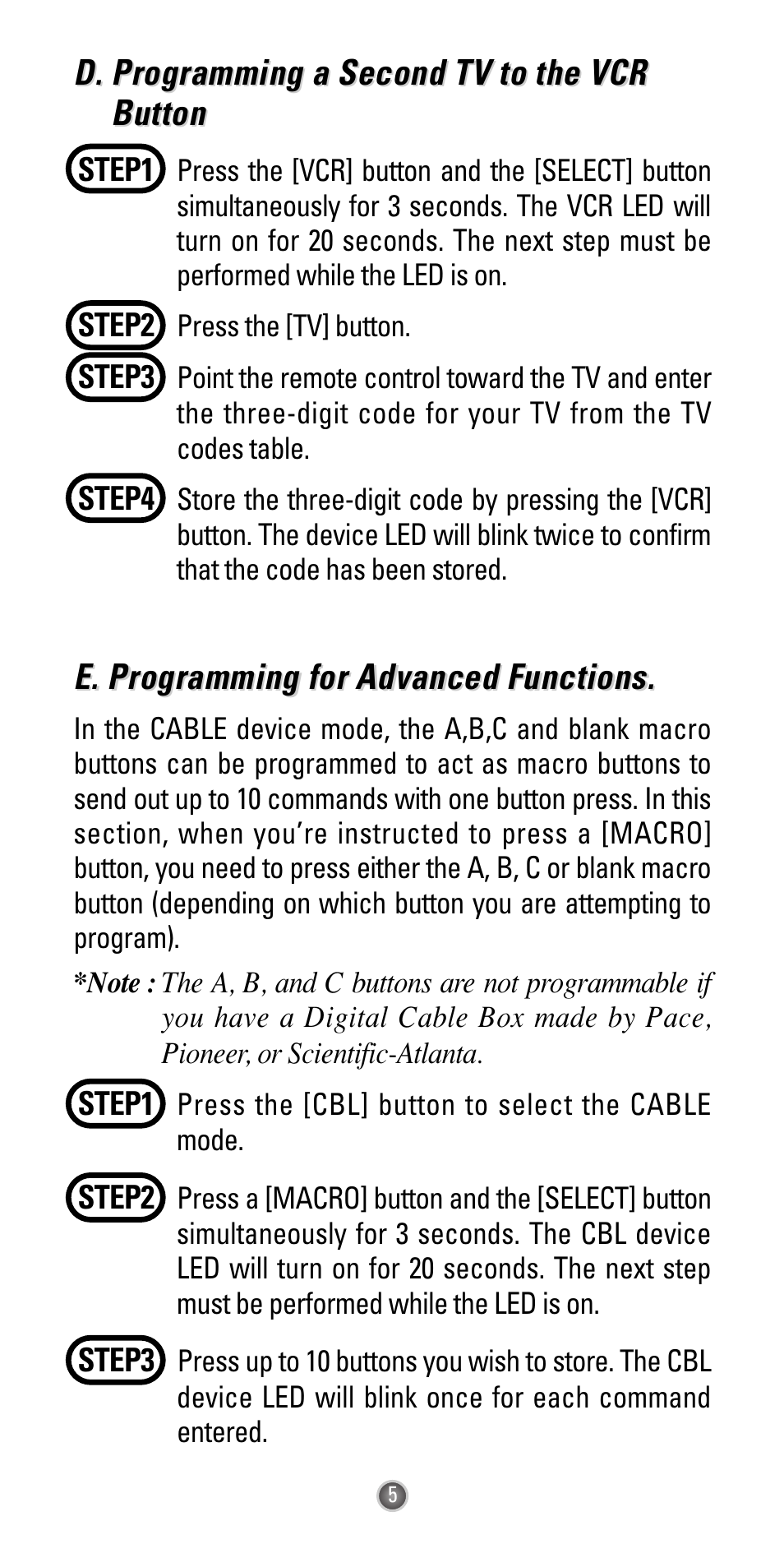 Universal Remote Control (URS) UR3-SR2 User Manual | Page 7 / 20