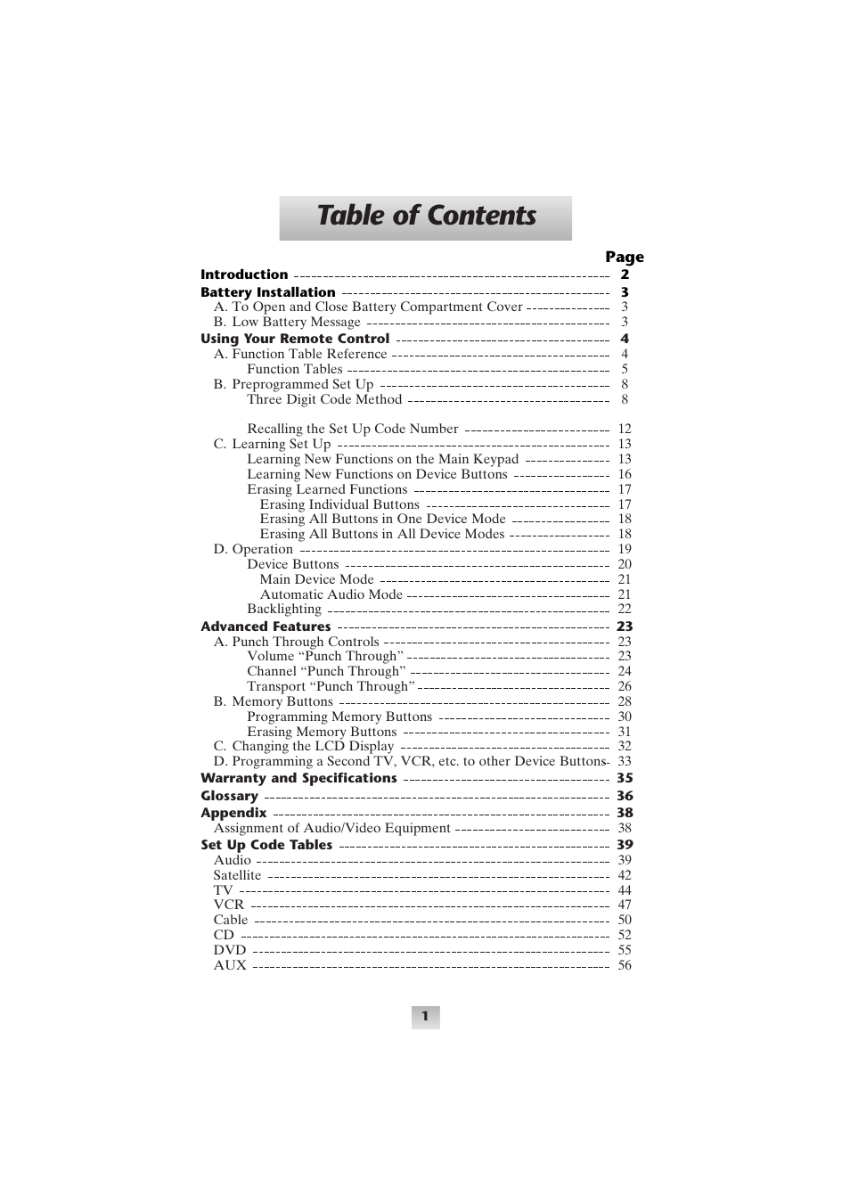 Universal Remote Control (URS) Home Theater Master SL-9000 User Manual | Page 2 / 59
