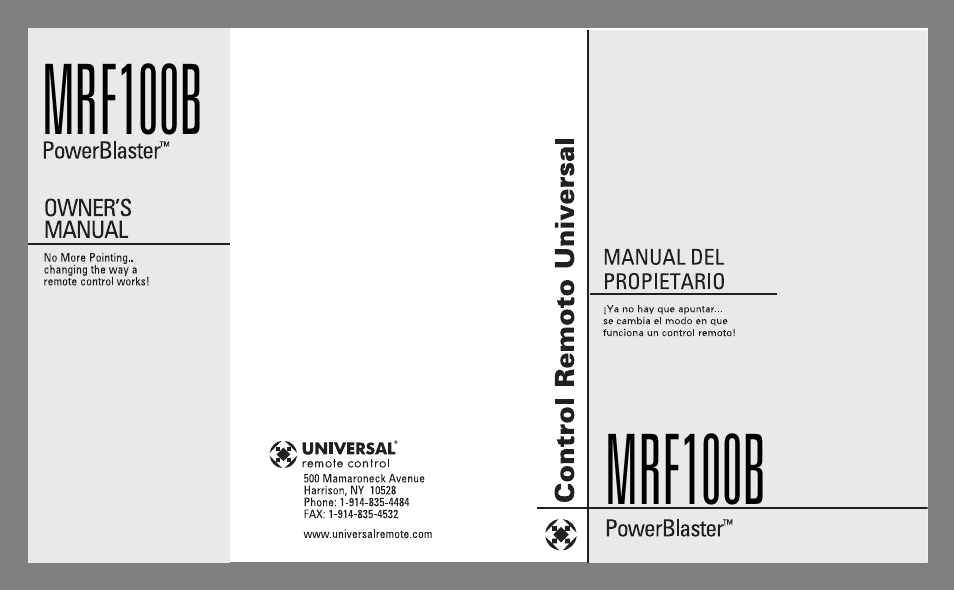 Universal Remote Control (URS) POWERBLASTER MRF100B User Manual | Page 7 / 13