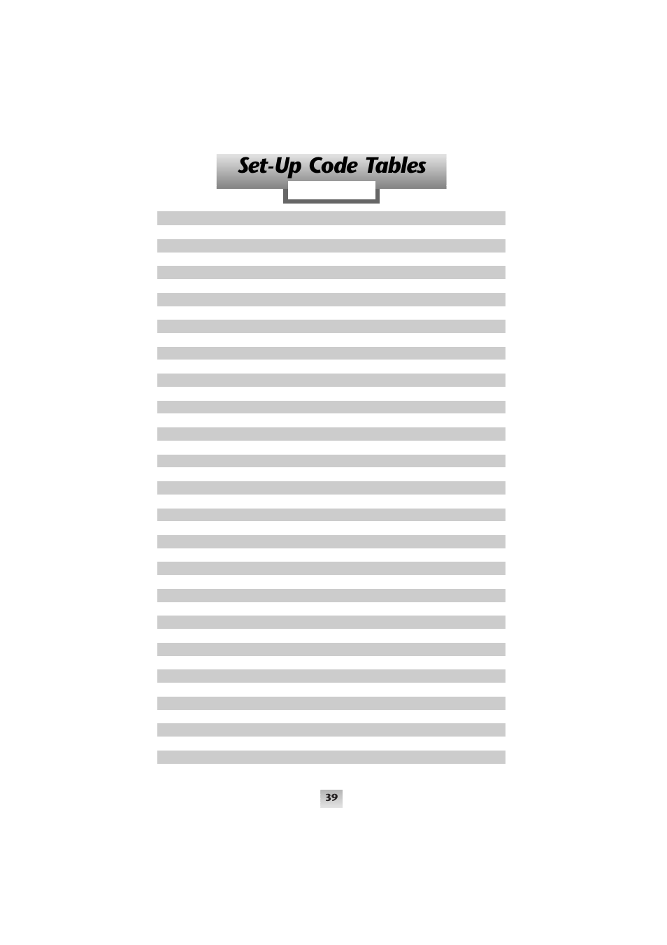 Set-up code tables | Universal Remote Control (URS) Universal SL-8000 User Manual | Page 41 / 52