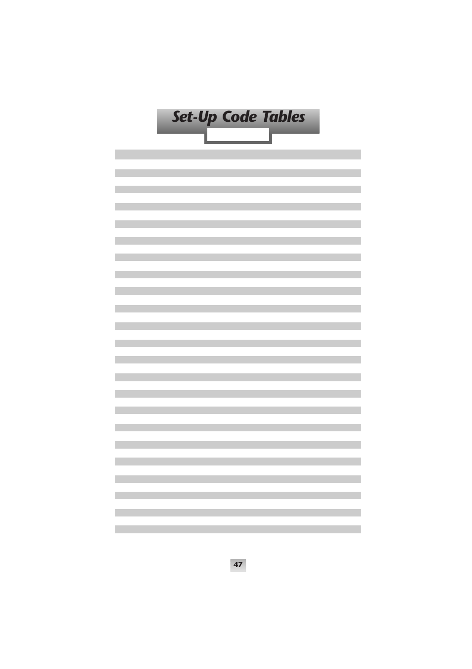Set-up code tables | Universal Remote Control (URS) Universal SL-8000 User Manual | Page 48 / 52