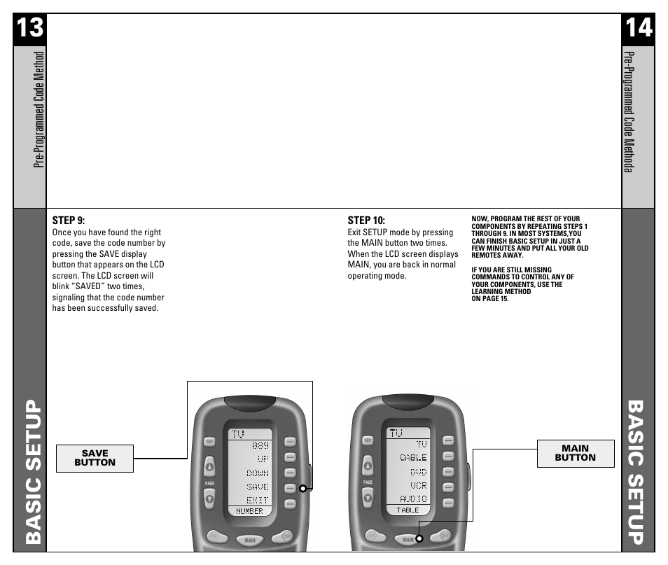 Basic setup | Universal Remote Control (URS) RF20 User Manual | Page 8 / 35