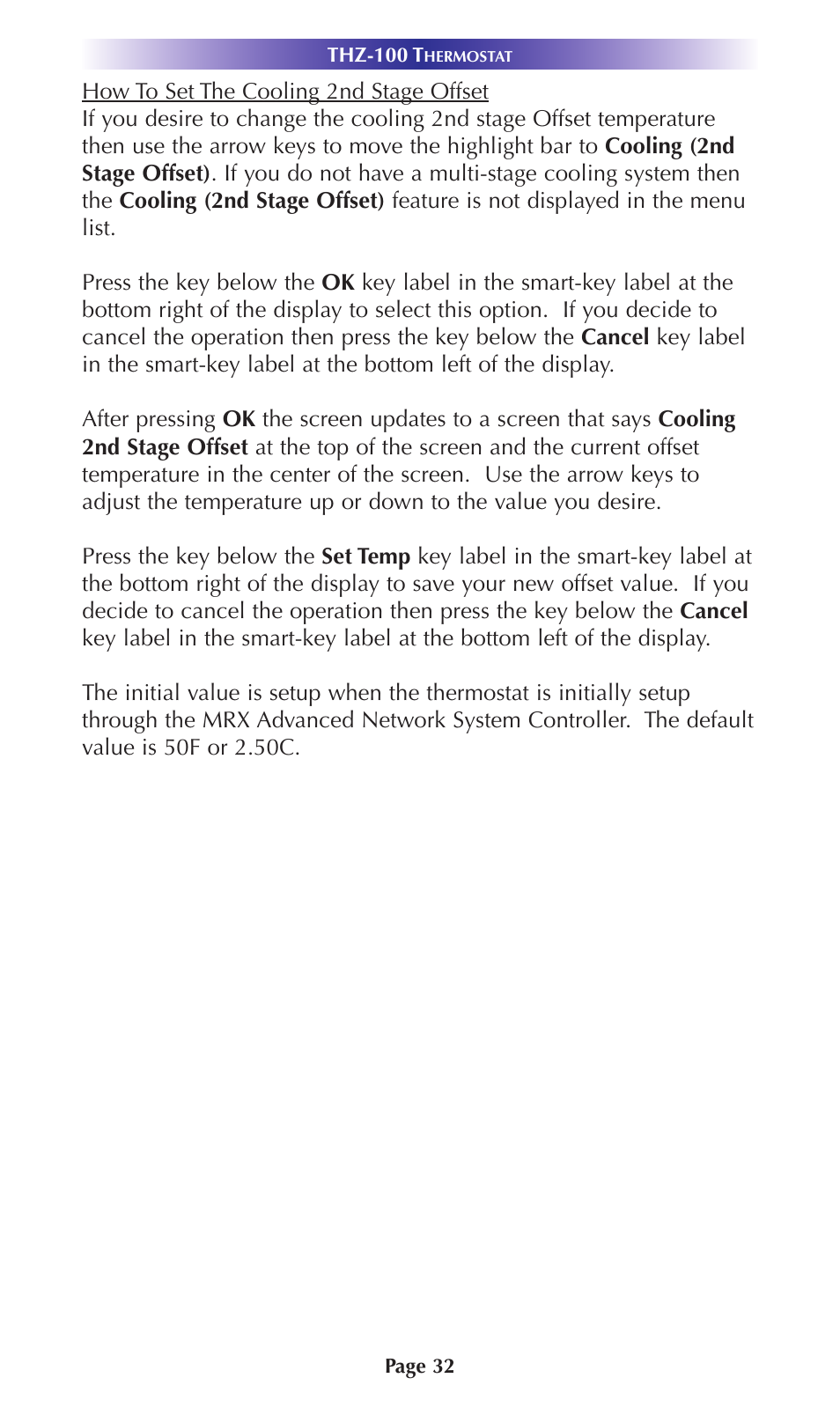 Universal Remote Control (URS) Thermostat THZ-100 User Manual | Page 32 / 49