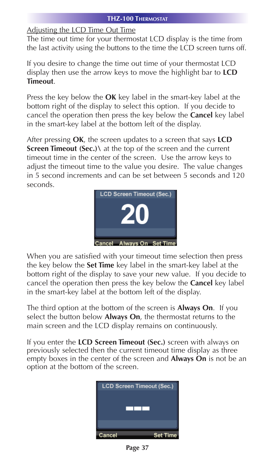 Universal Remote Control (URS) Thermostat THZ-100 User Manual | Page 37 / 49