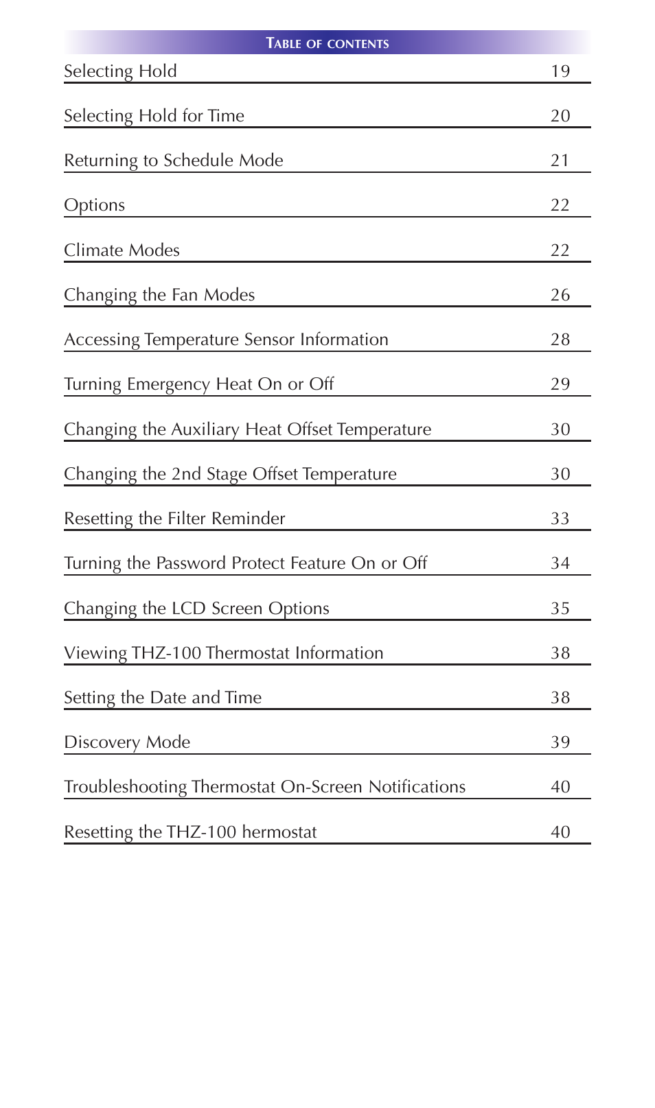 Universal Remote Control (URS) Thermostat THZ-100 User Manual | Page 4 / 49