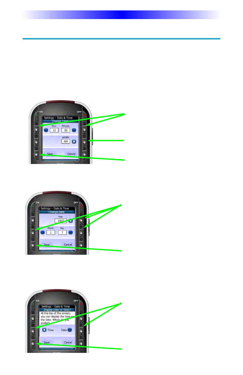 Date and time menus | Universal Remote Control (URS) MX-880 User Manual | Page 15 / 20