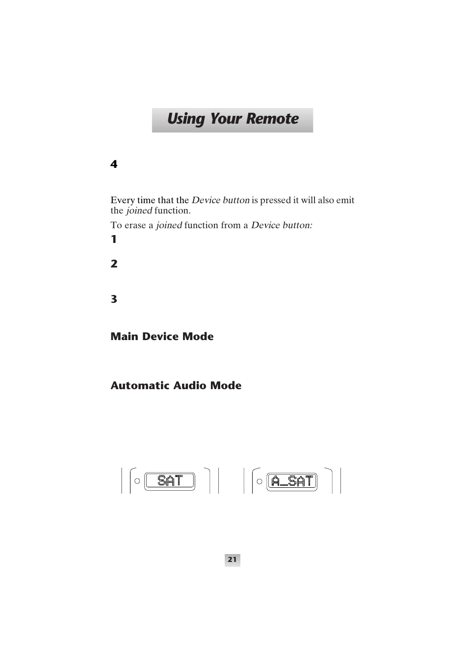 Using your remote | Universal Remote Control (URS) SL-9000 User Manual | Page 22 / 59