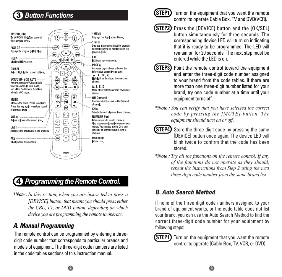 Universal Remote Control (URS) Easy Clicker OCE-0009D User Manual | Page 3 / 13