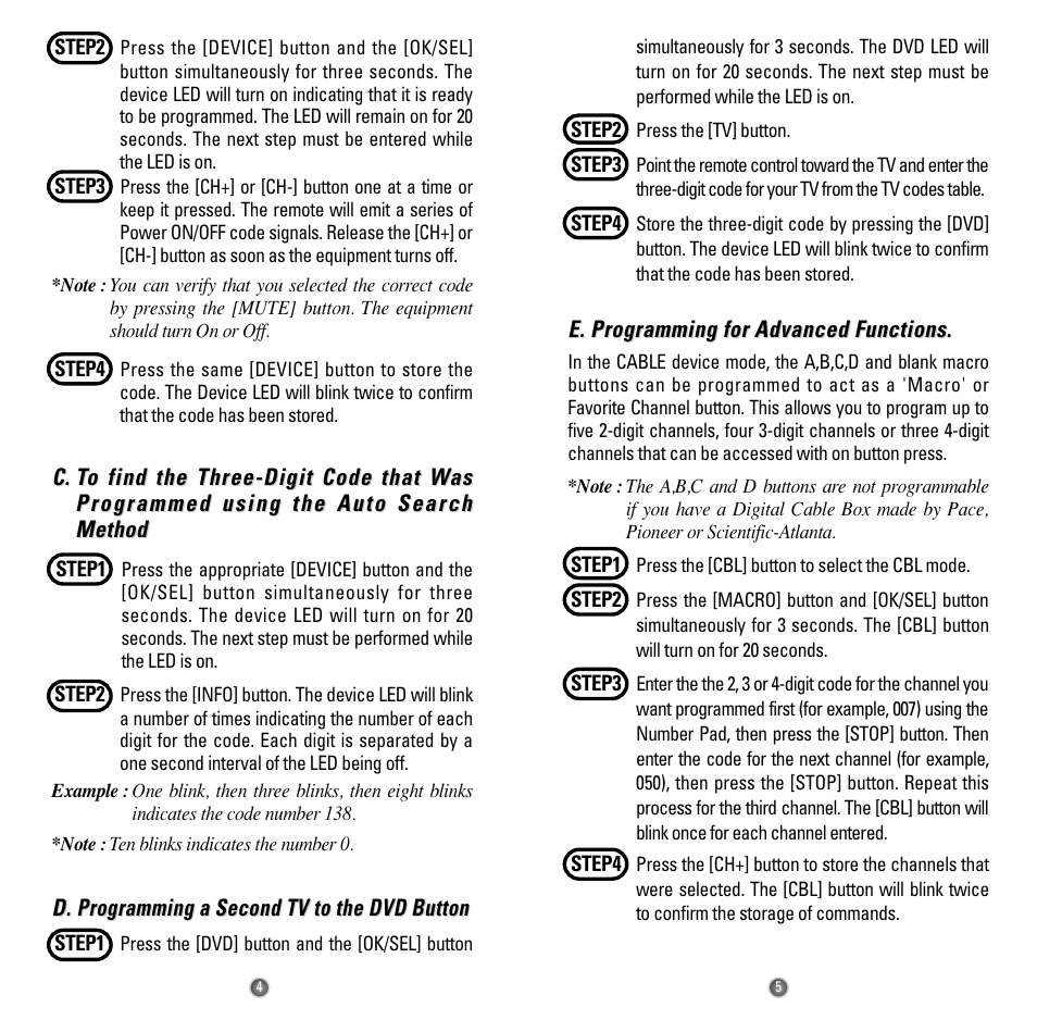 Universal Remote Control (URS) Easy Clicker OCE-0009D User Manual | Page 4 / 13