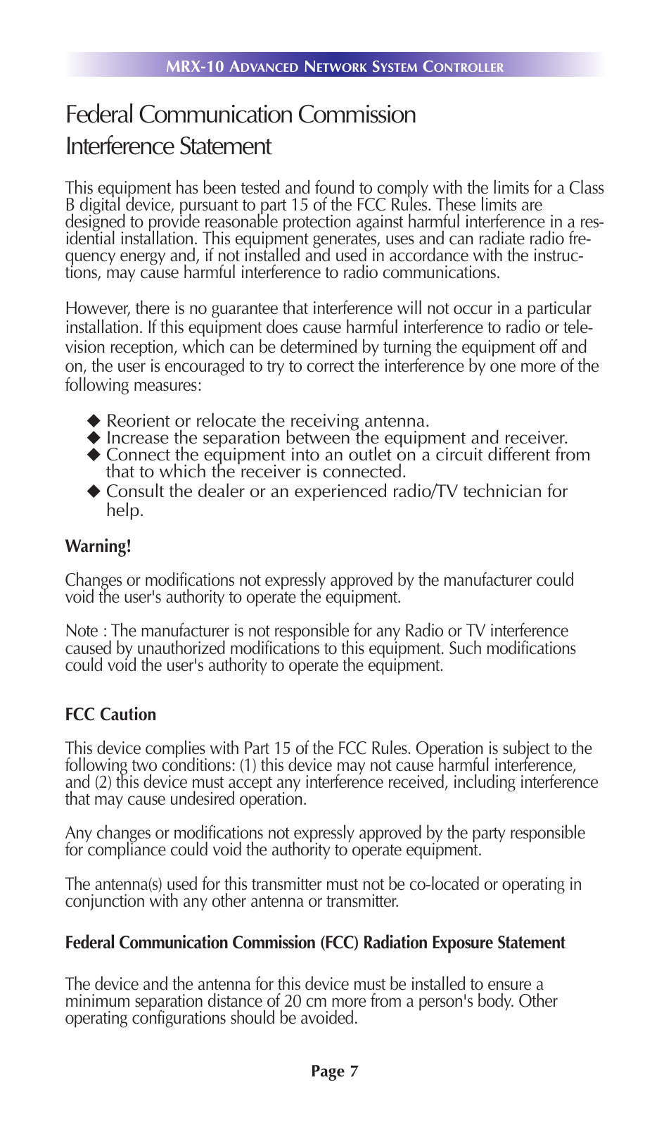 Universal Remote Control (URS) Advanced Network System Controller MRX-10 User Manual | Page 10 / 14