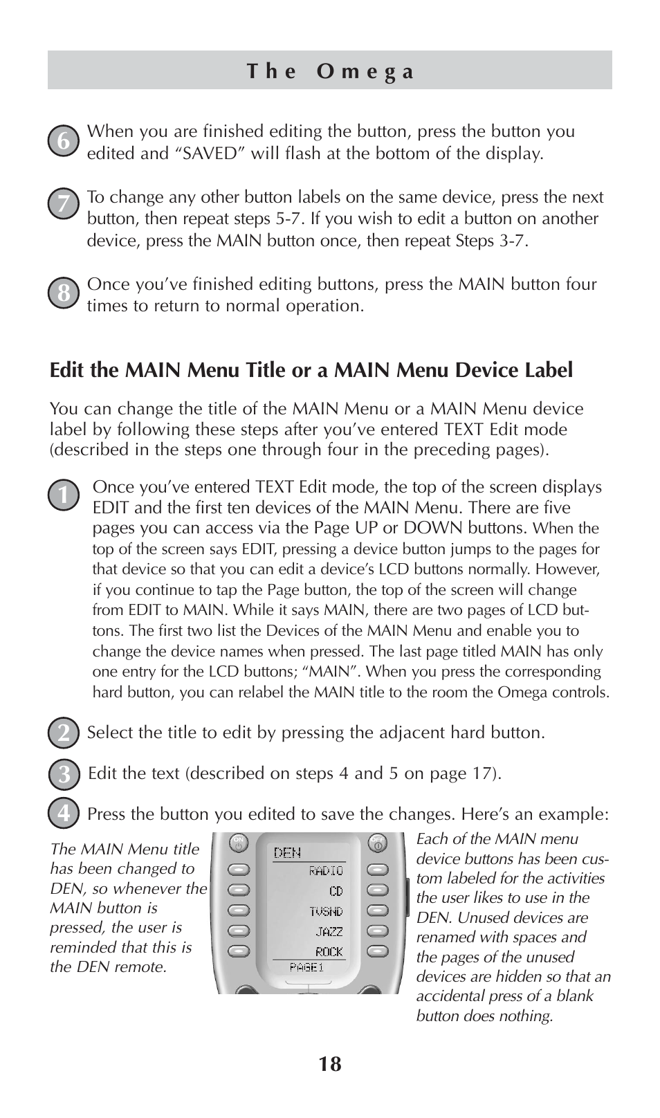 Universal Remote Control (URS) omega MX-650 User Manual | Page 20 / 60