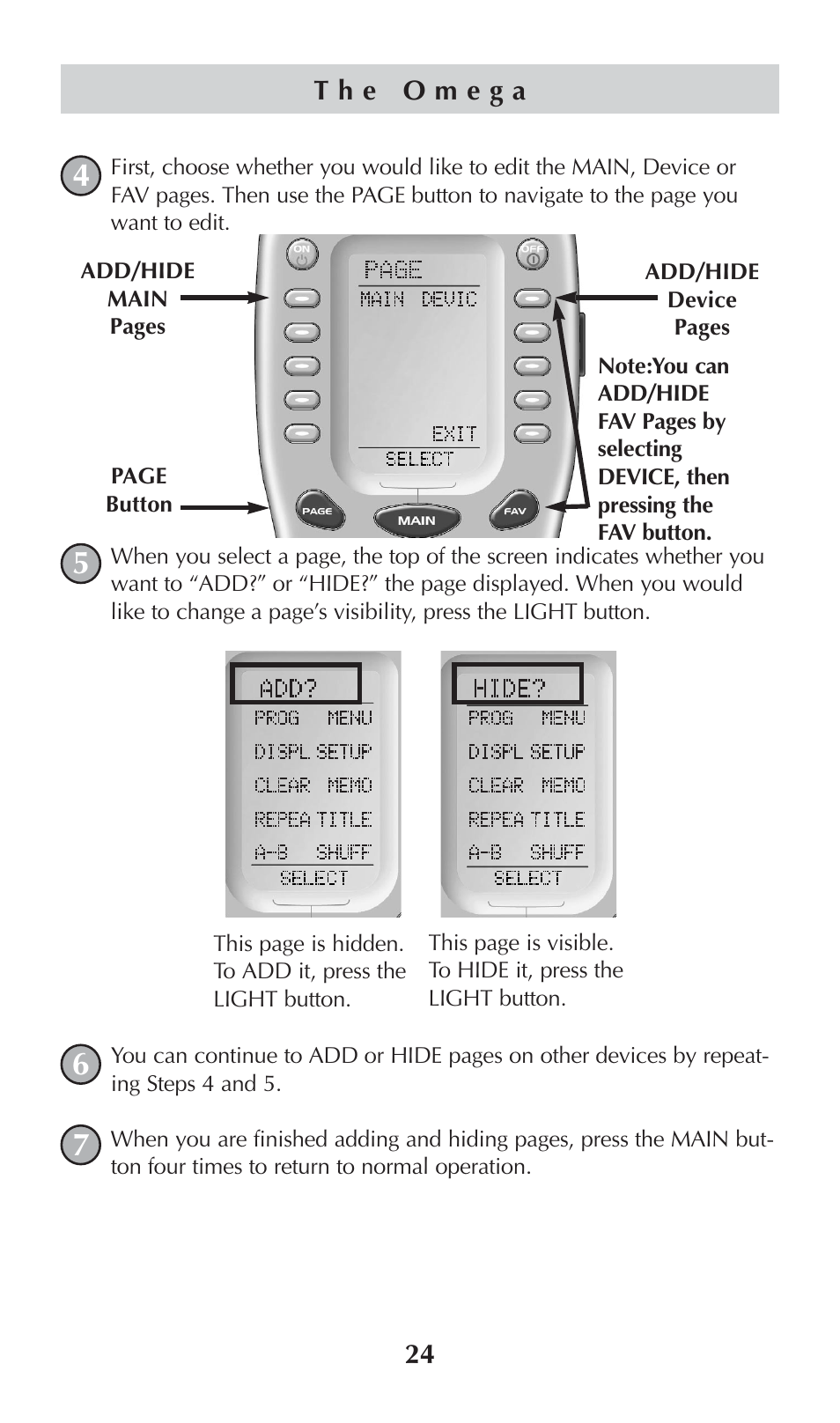 Universal Remote Control (URS) omega MX-650 User Manual | Page 26 / 60