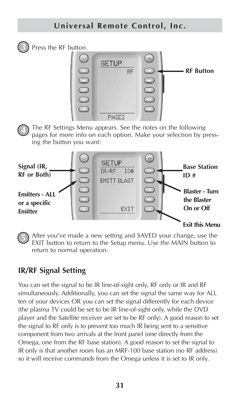 Universal Remote Control (URS) omega MX-650 User Manual | Page 33 / 60