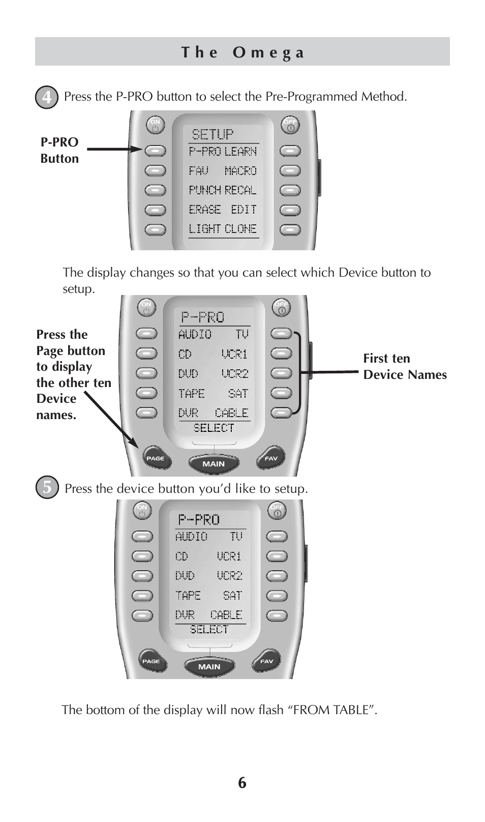 Universal Remote Control (URS) omega MX-650 User Manual | Page 8 / 60