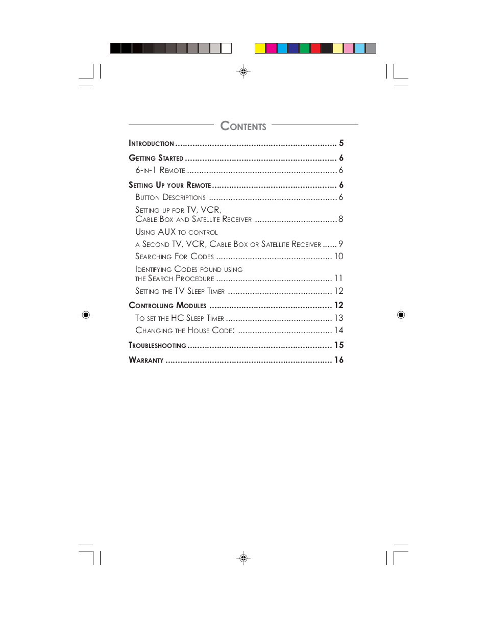 Universal Remote Control (URS) Remote control HCCUR User Manual | Page 4 / 16