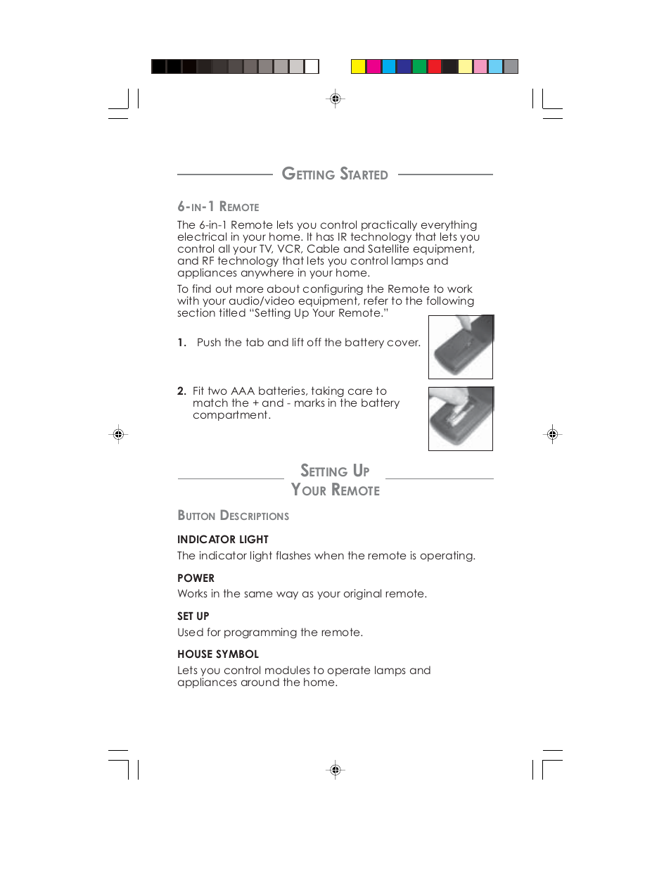 Universal Remote Control (URS) Remote control HCCUR User Manual | Page 6 / 16