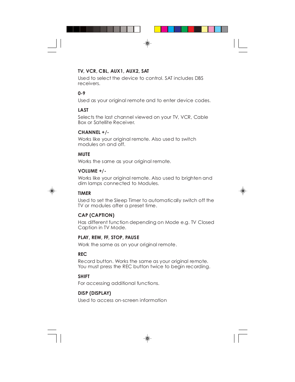 Universal Remote Control (URS) Remote control HCCUR User Manual | Page 7 / 16