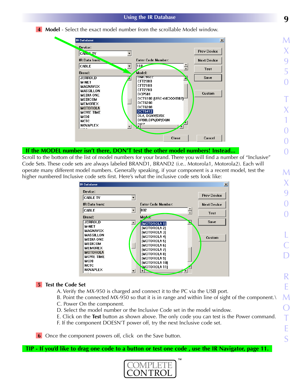 Universal Remote Control (URS) MX-950 User Manual | Page 13 / 44