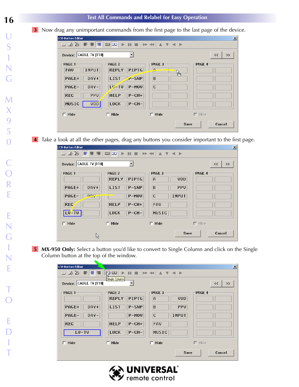 Universal Remote Control (URS) MX-950 User Manual | Page 20 / 44