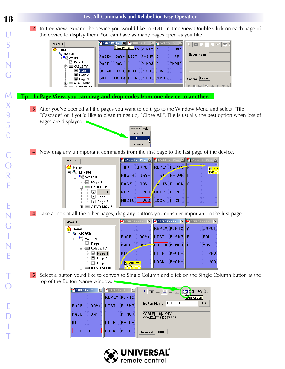 Universal Remote Control (URS) MX-950 User Manual | Page 22 / 44
