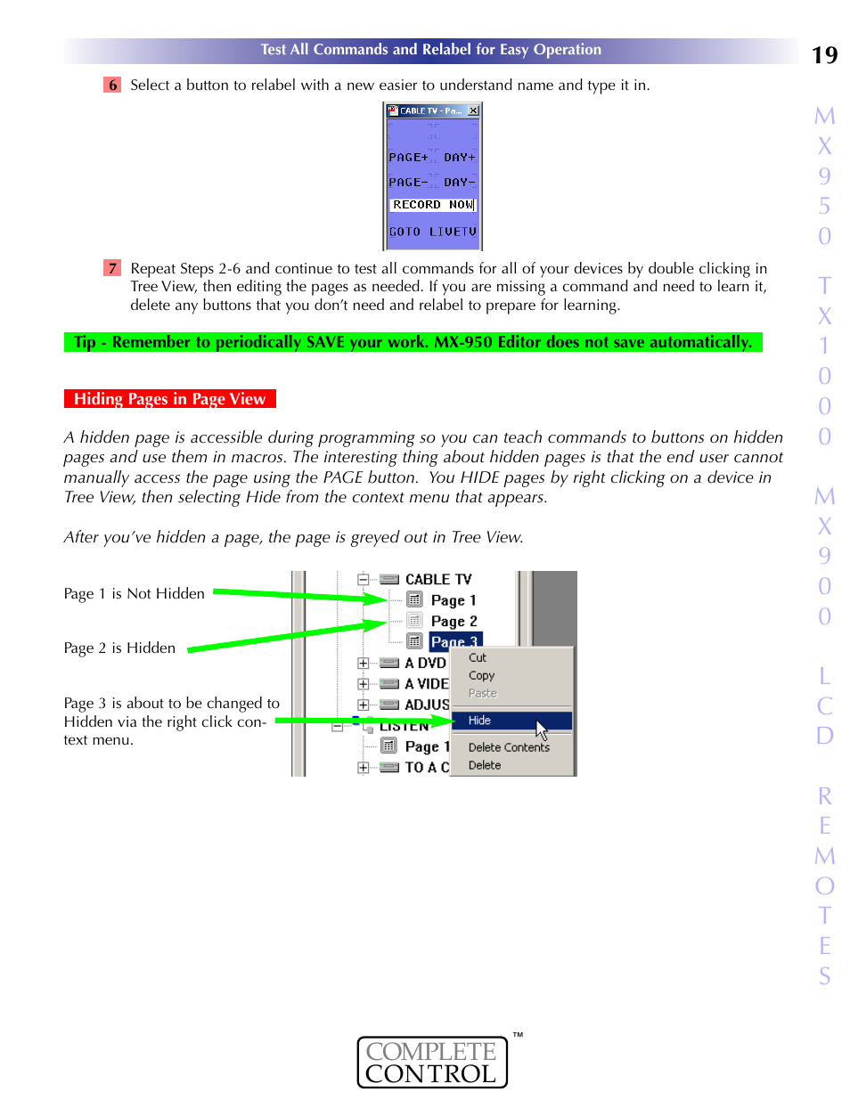 Universal Remote Control (URS) MX-950 User Manual | Page 23 / 44