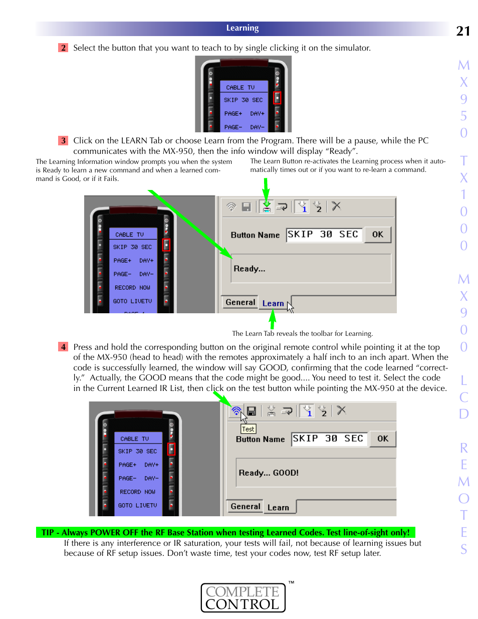 Universal Remote Control (URS) MX-950 User Manual | Page 25 / 44