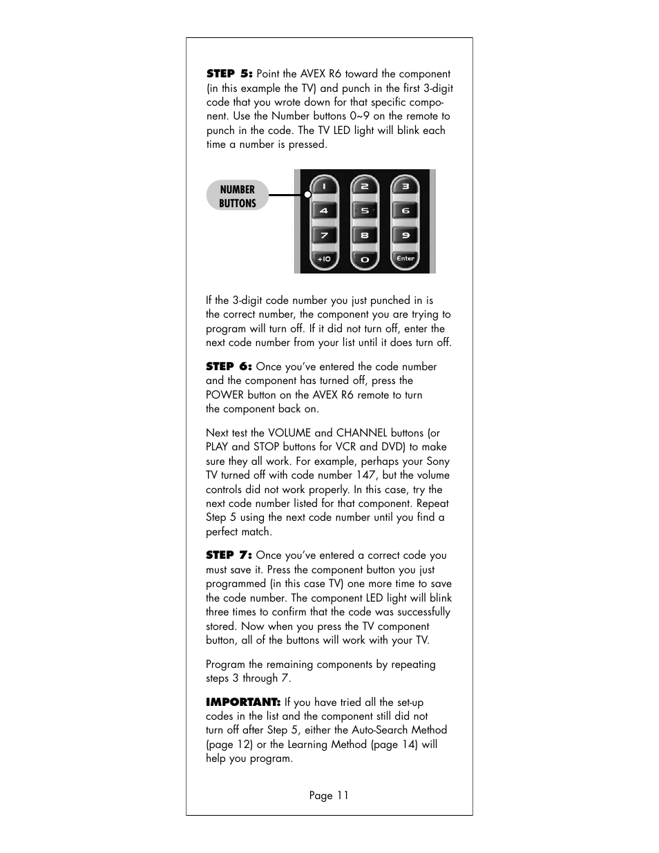 Universal Remote Control (URS) R6 User Manual | Page 11 / 41