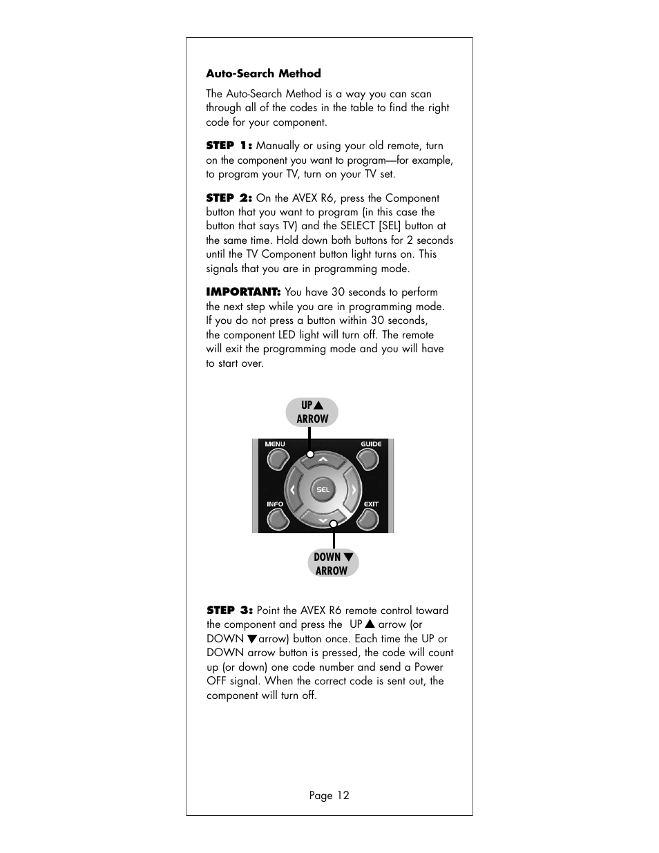 Universal Remote Control (URS) R6 User Manual | Page 12 / 41