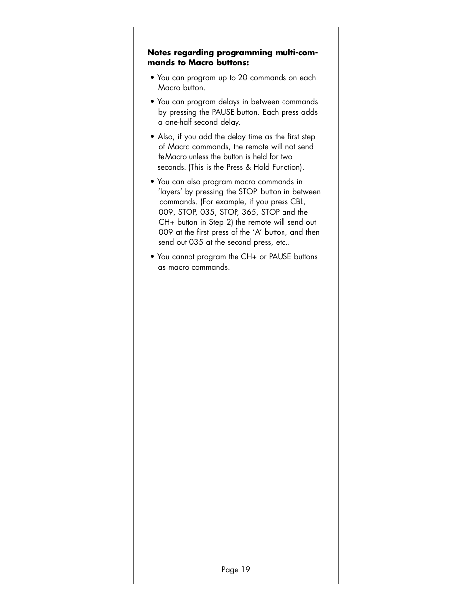 Universal Remote Control (URS) R6 User Manual | Page 19 / 41