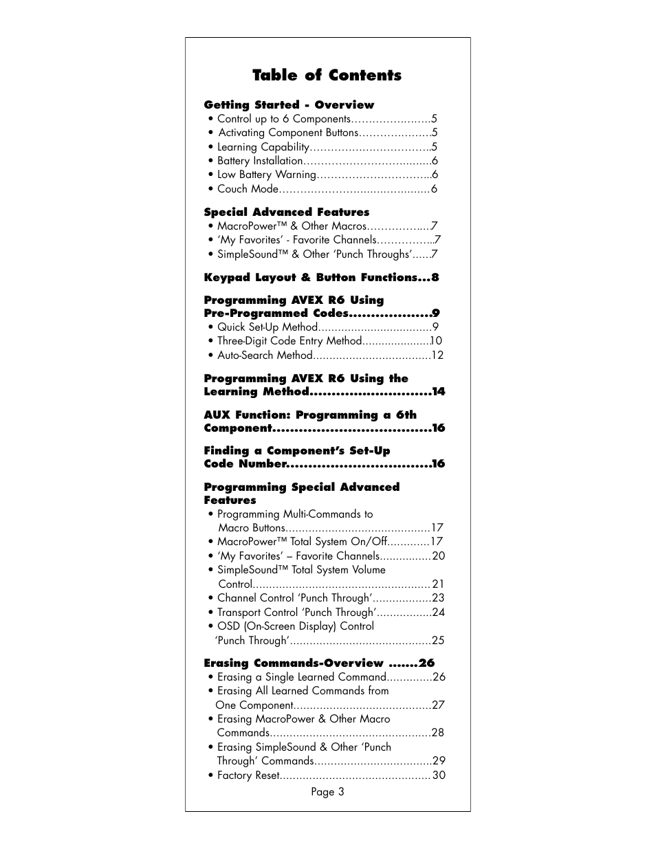 Universal Remote Control (URS) R6 User Manual | Page 3 / 41