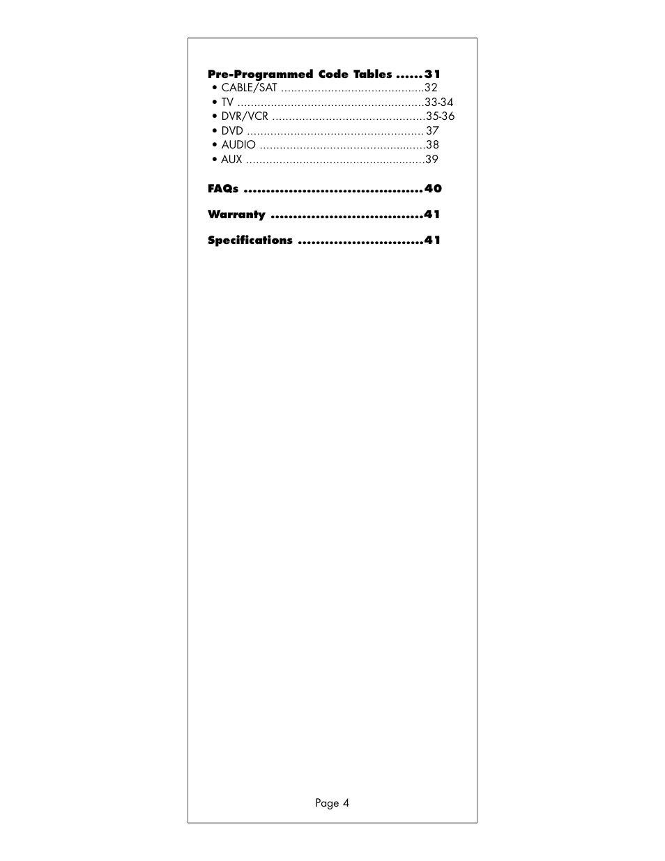 Universal Remote Control (URS) R6 User Manual | Page 4 / 41