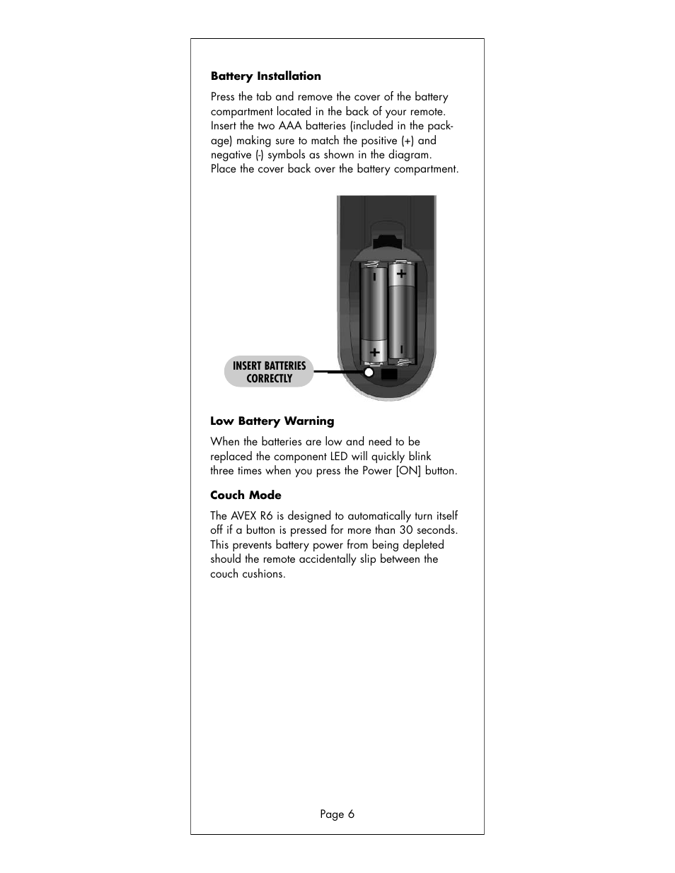 Universal Remote Control (URS) R6 User Manual | Page 6 / 41