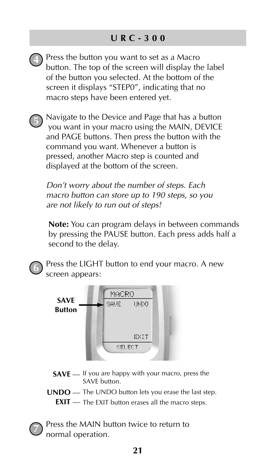 Universal Remote Control (URS) URC-300 User Manual | Page 23 / 56