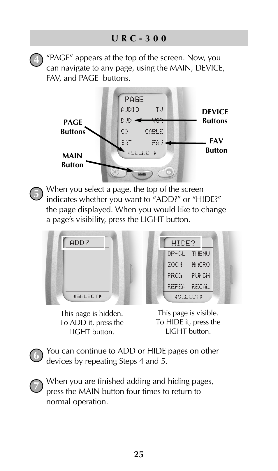 Universal Remote Control (URS) URC-300 User Manual | Page 27 / 56