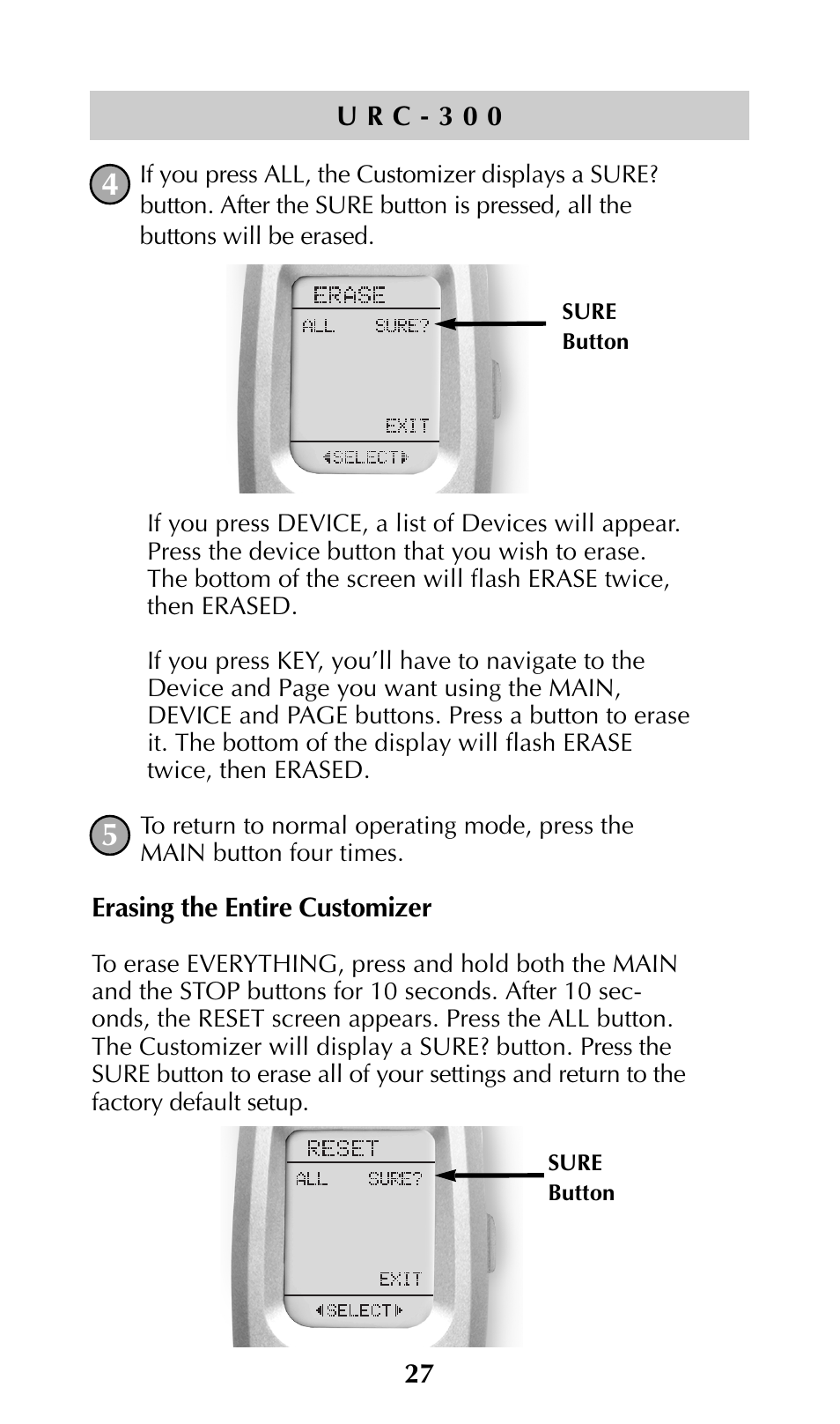 Universal Remote Control (URS) URC-300 User Manual | Page 29 / 56