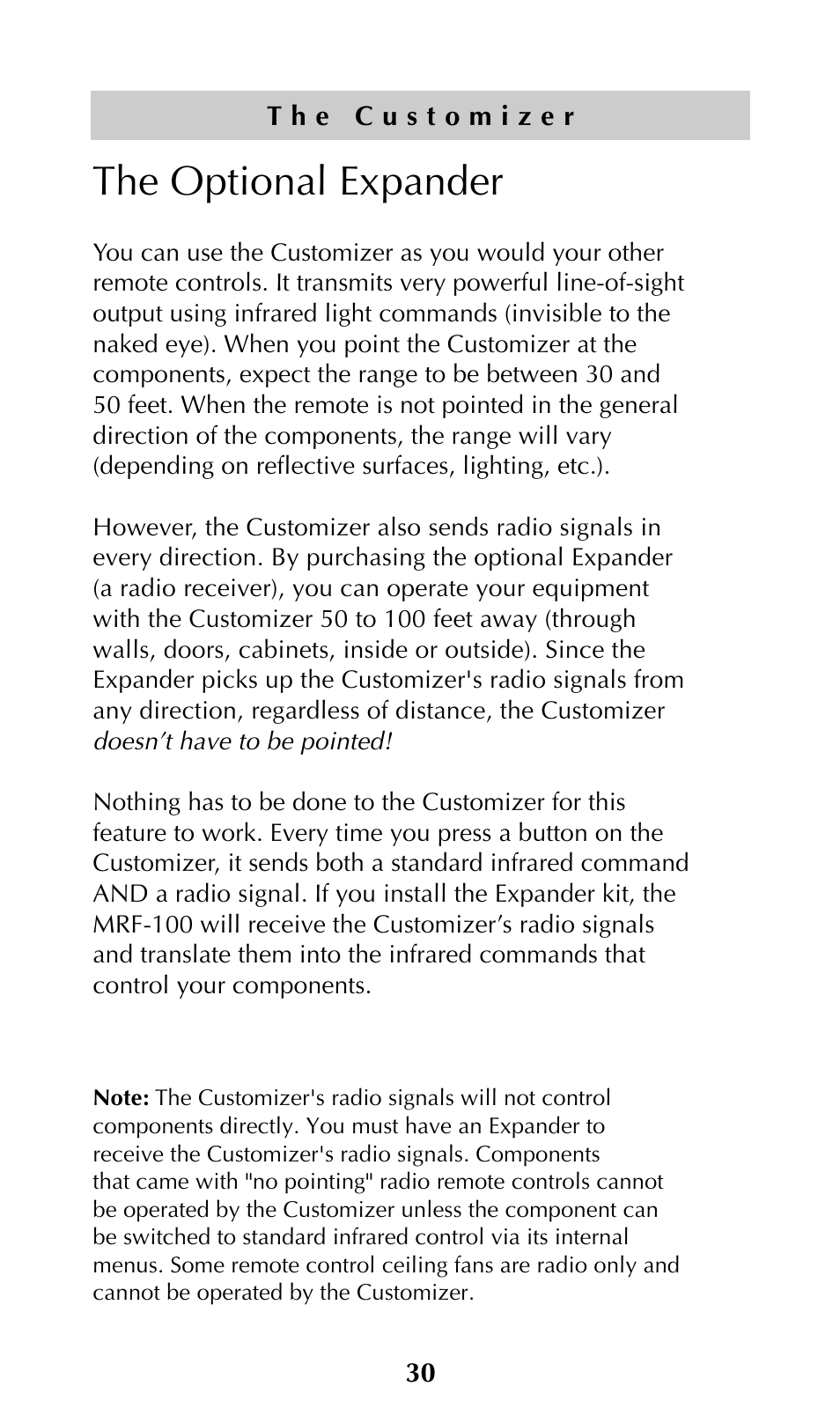 The optional expander | Universal Remote Control (URS) URC-300 User Manual | Page 32 / 56