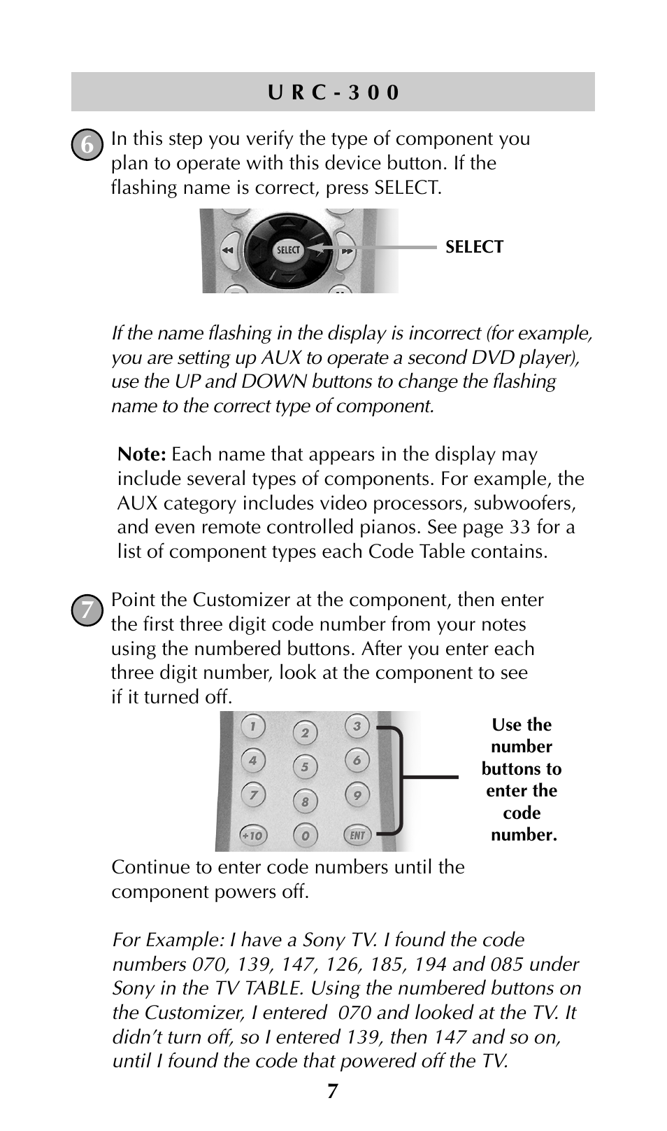 Universal Remote Control (URS) URC-300 User Manual | Page 9 / 56