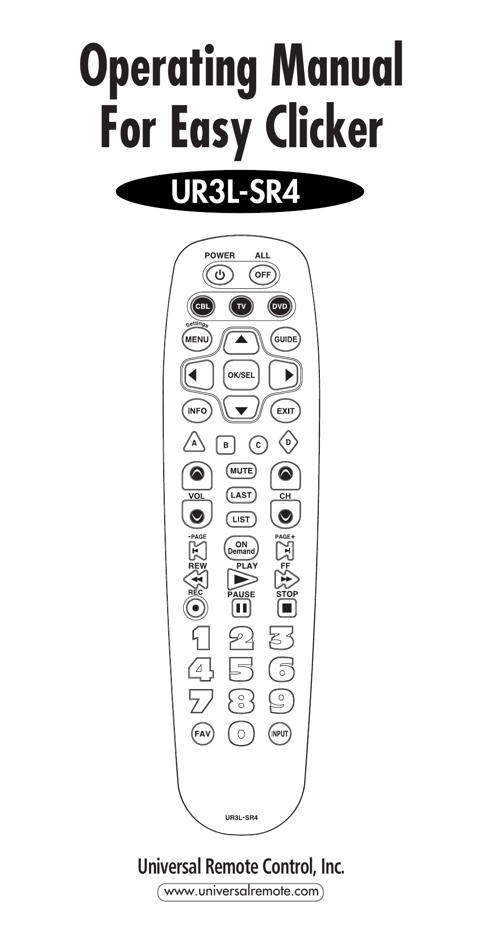 Universal Remote Control (URS) Easy Clicker UR3L-SR4 User Manual | 24 pages