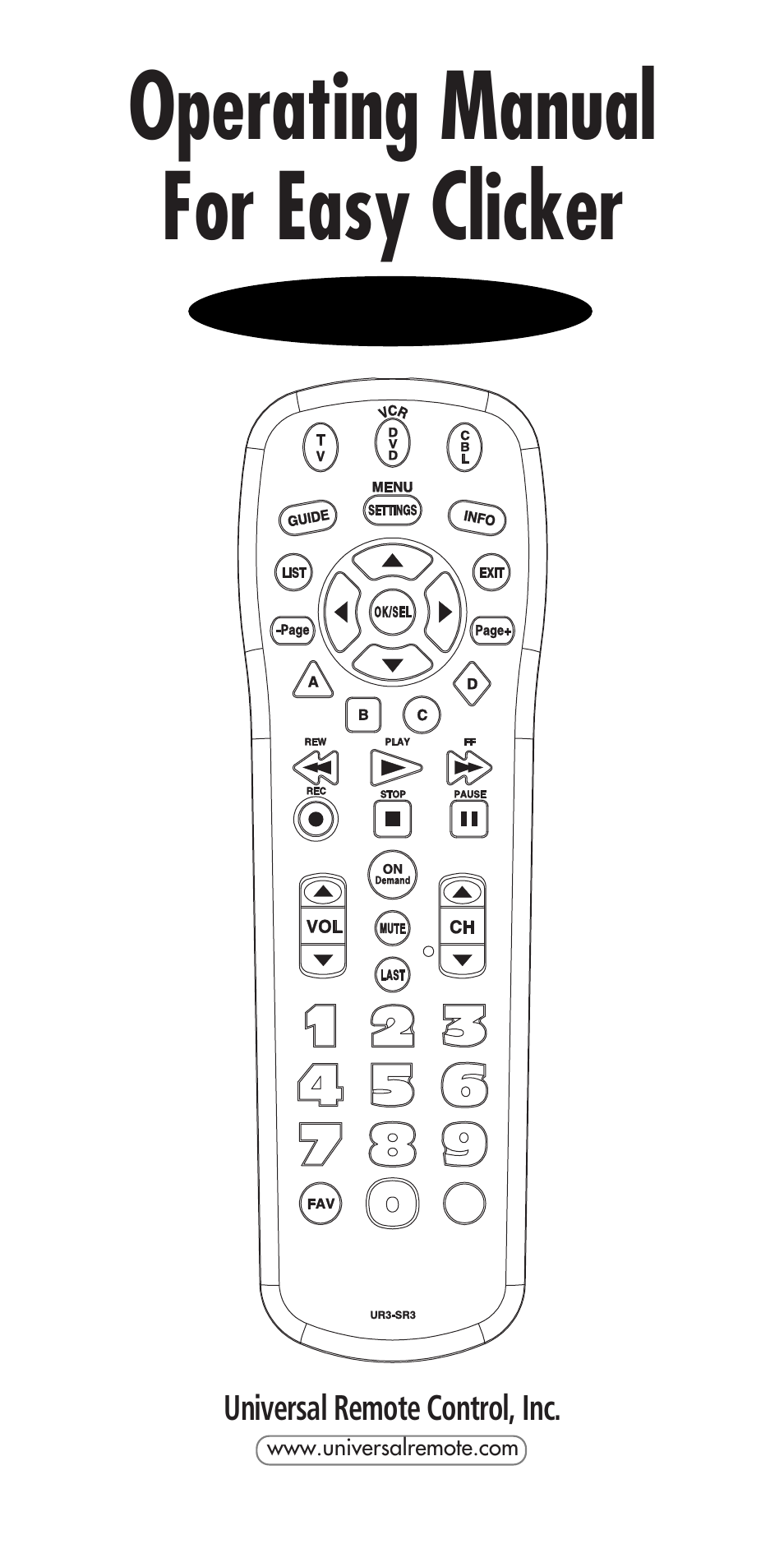 Universal Remote Control (URS) Easy Clicker UR3-SR3 User Manual | 24 pages