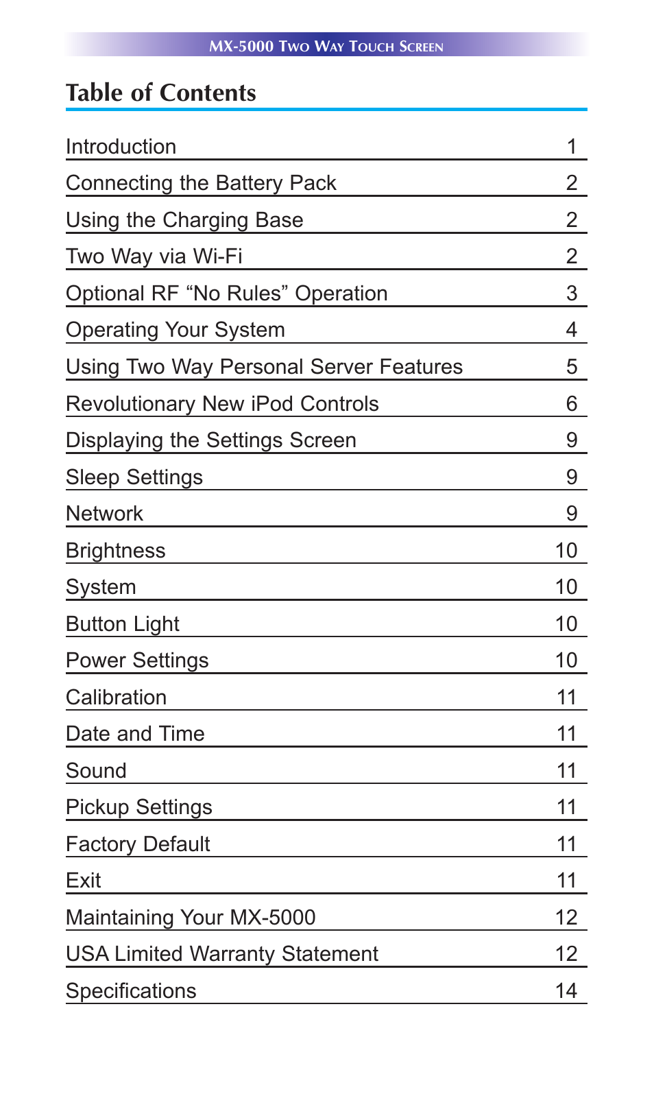 Universal Remote Control (URS) MX-5000 User Manual | Page 3 / 20