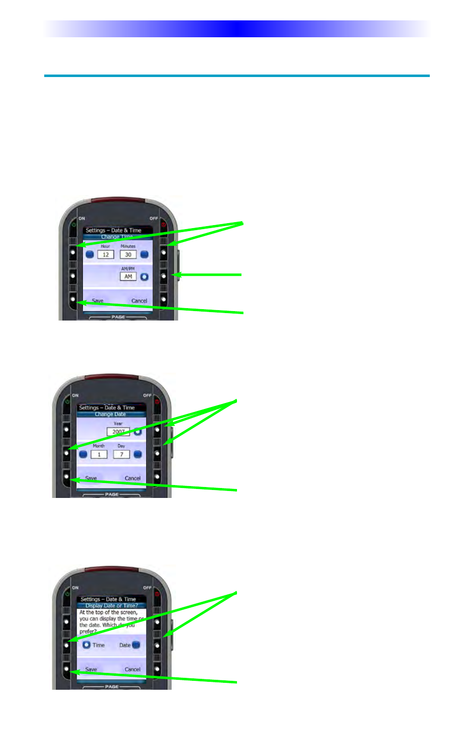 Date and time menus | Universal Remote Control (URS) MX-880Z User Manual | Page 15 / 20