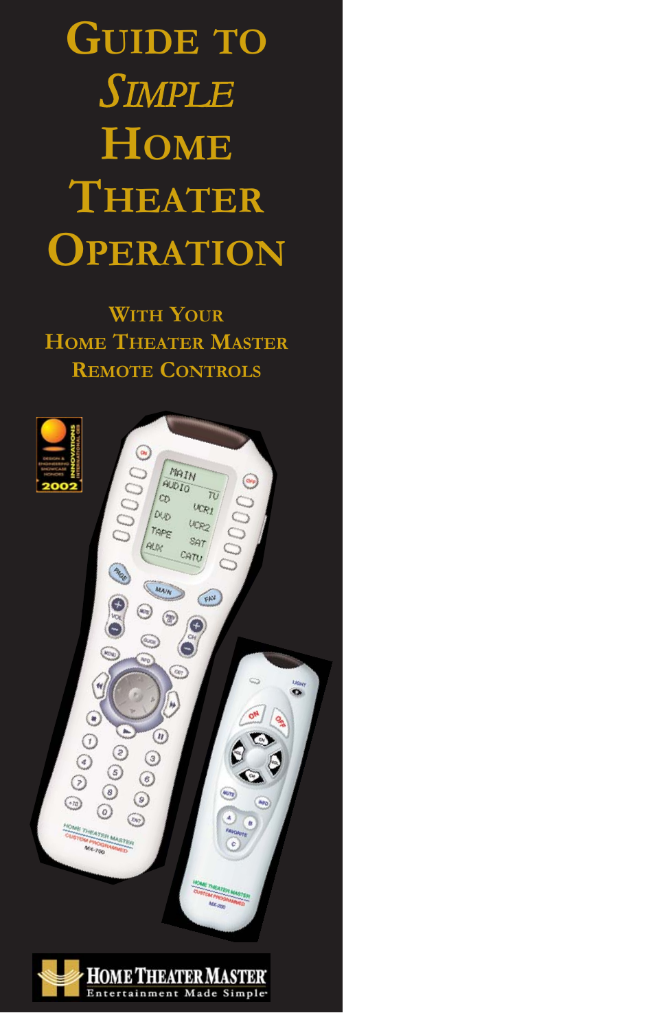 Universal Remote Control (URS) MX-700 User Manual | 9 pages