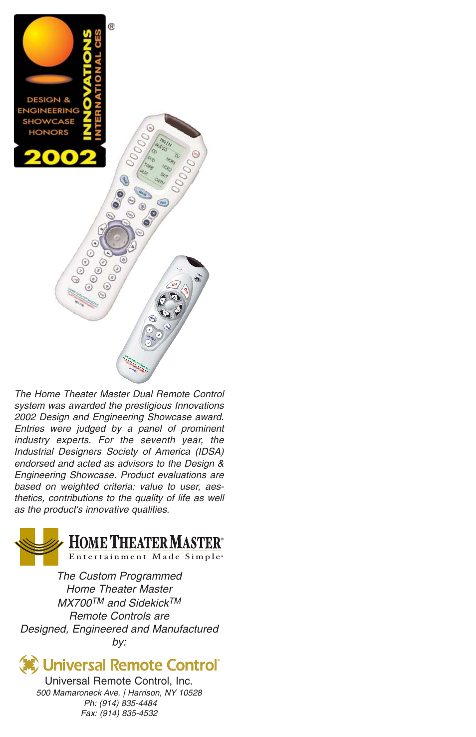 Universal Remote Control (URS) MX-700 User Manual | Page 9 / 9