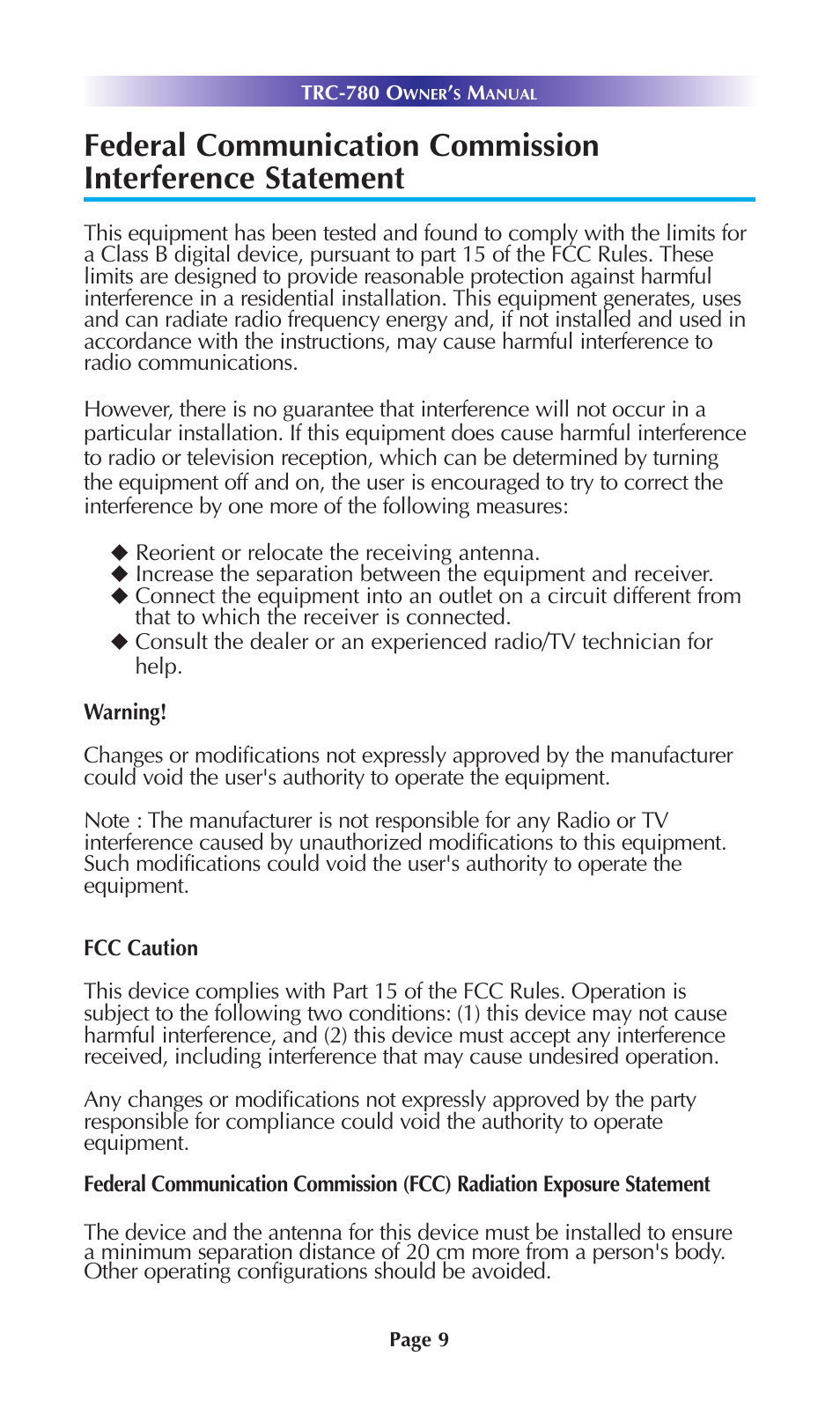Universal Remote Control (URS) TRC-780 User Manual | Page 12 / 16