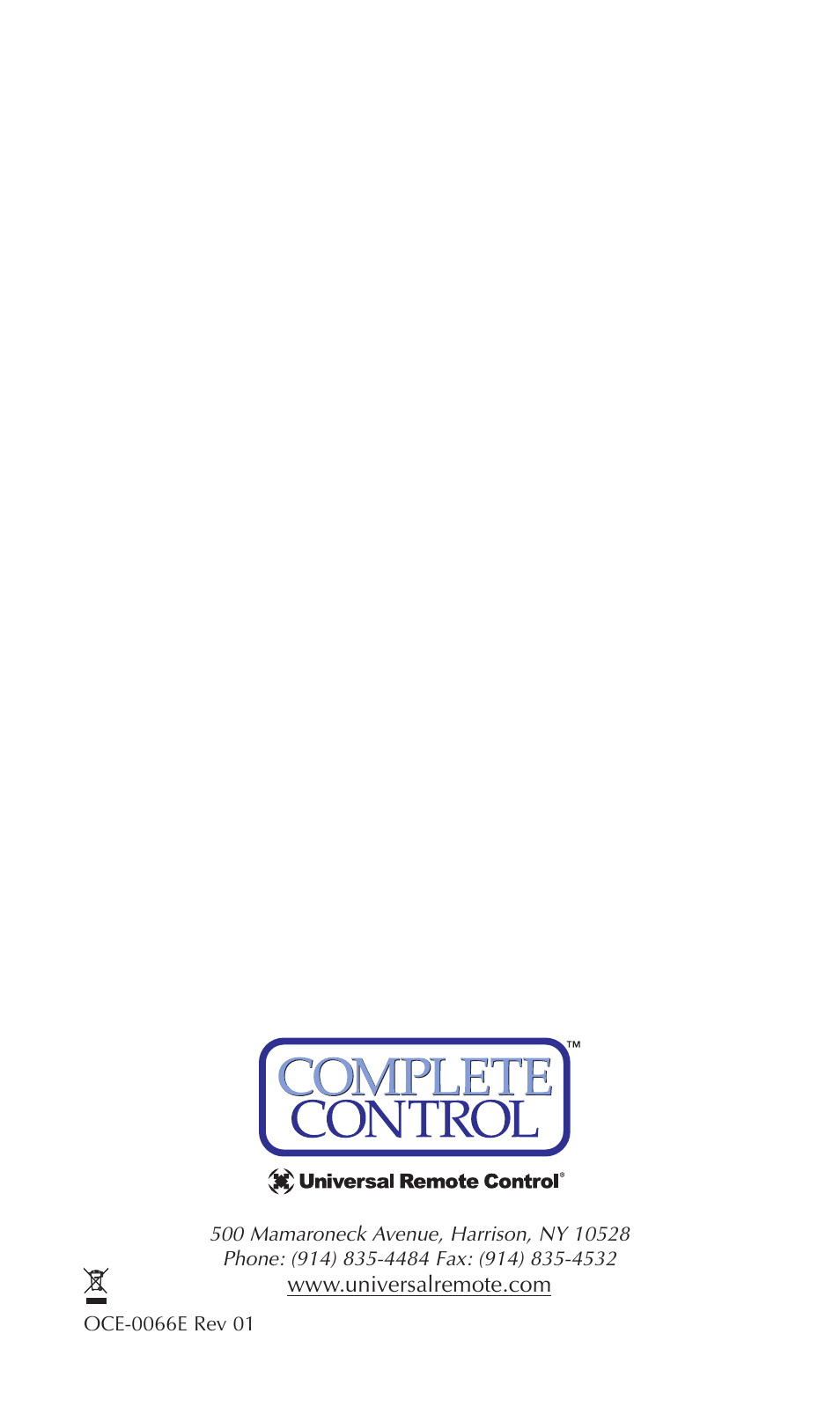 Universal Remote Control (URS) MX-780 User Manual | Page 16 / 16