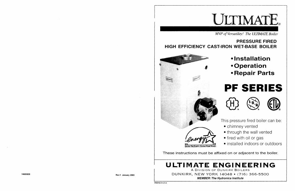Ultimate Products PF Series User Manual | 44 pages