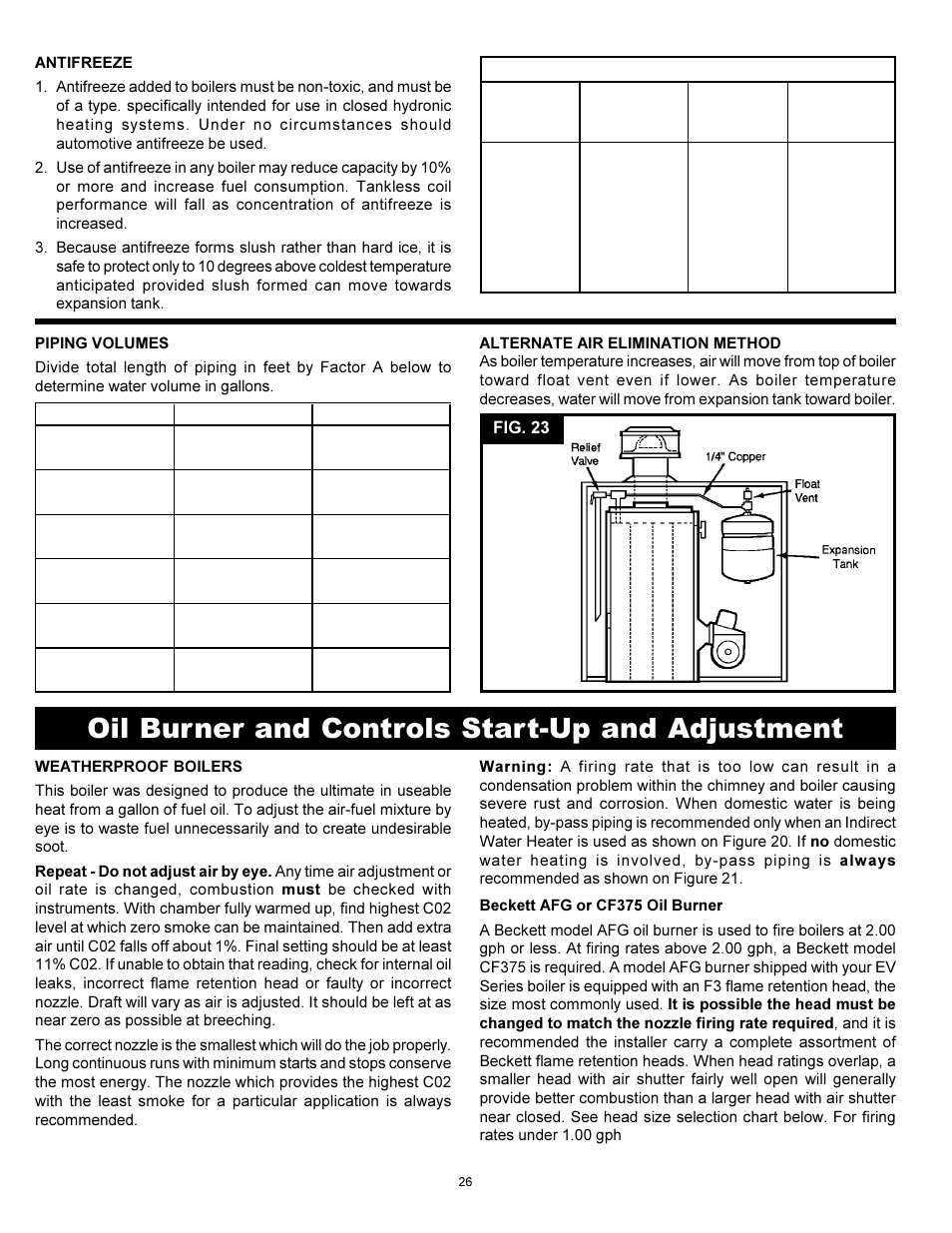 Oil burner and controls start-up and adjustment | Ultimate Products PF Series User Manual | Page 28 / 44