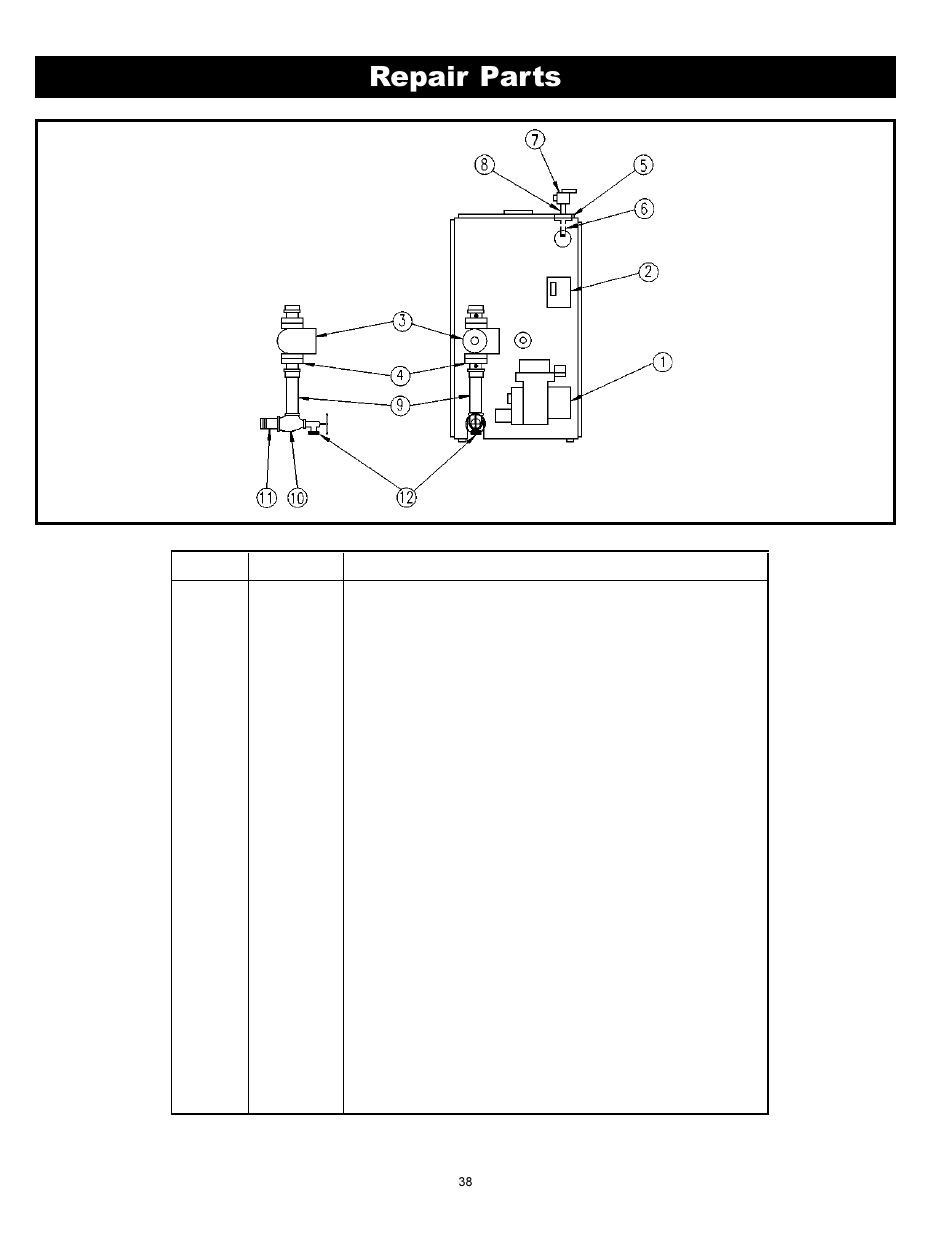 Repair parts | Ultimate Products PF Series User Manual | Page 40 / 44