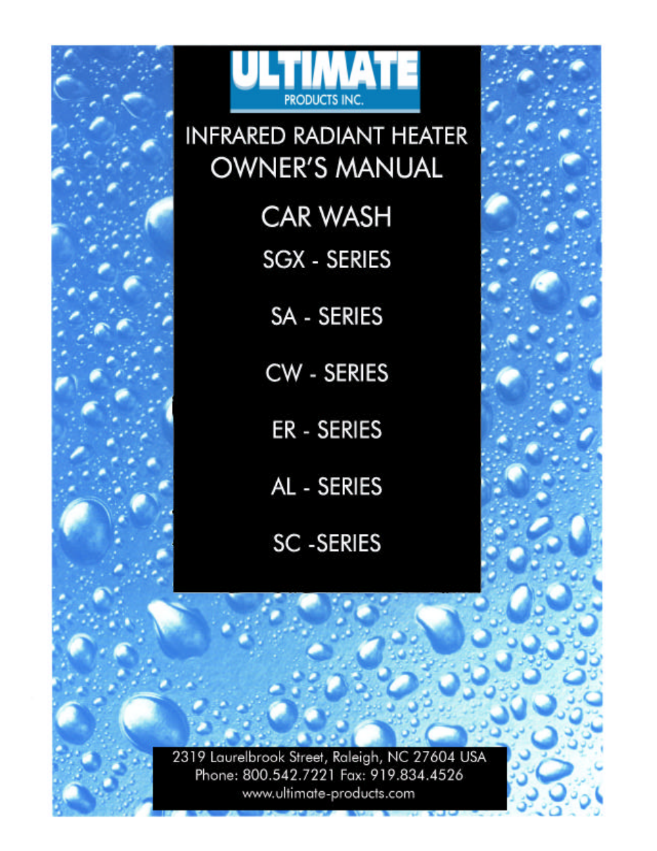 Ultimate Products SGX User Manual | 58 pages