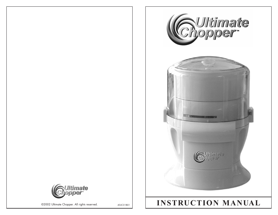 Ultimate Products Food Chopper User Manual | 4 pages